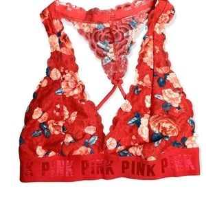 PINK lace bralette size XS